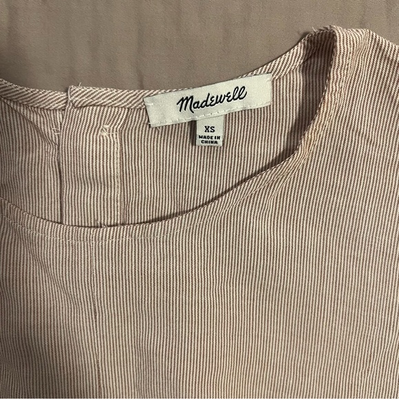 Madewell Mauve and White Striped Short Sleeve Tee - Picture 2 of 5